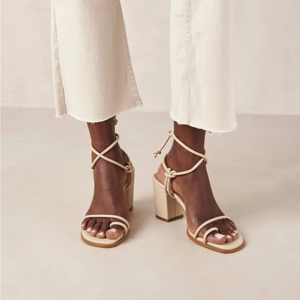 Alohas Grace Ivory Strapy Sandal Heels
